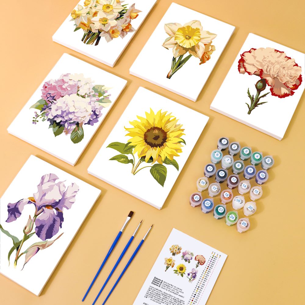 6 Mini Paintings | Flowers Set 2.0