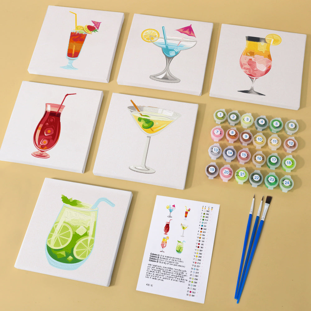6 Mini Paintings | Cocktail Set