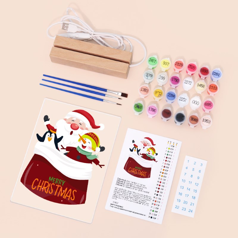 Merry Christmas | Paint by Numbers Lamp