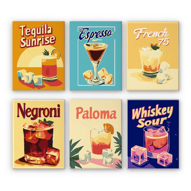 6 Mini Paintings | Gorgeous Cocktail Set
