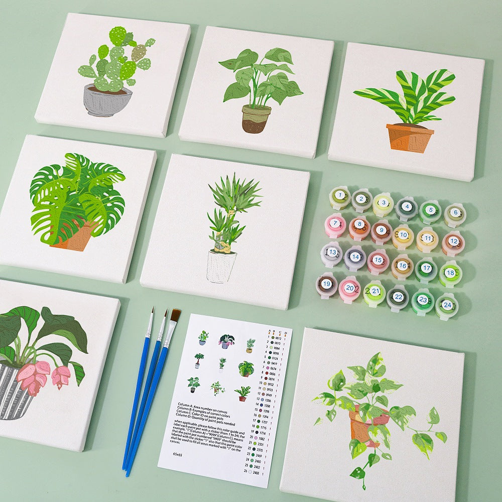 9 Mini Paintings | Indoor Plants Set