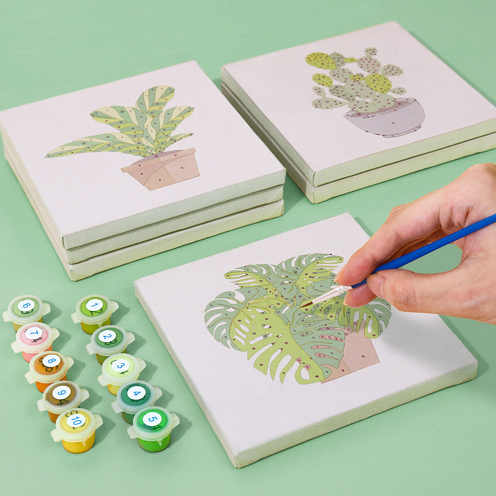 9 Mini Paintings | Indoor Plants Set