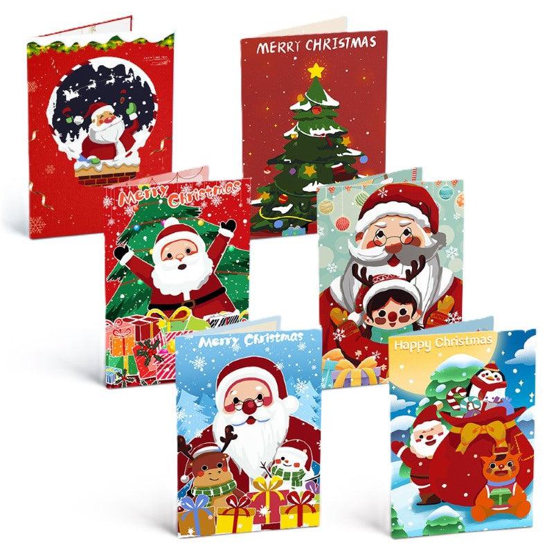 Paint by Numbers Christmas Cards - 6 Pieces