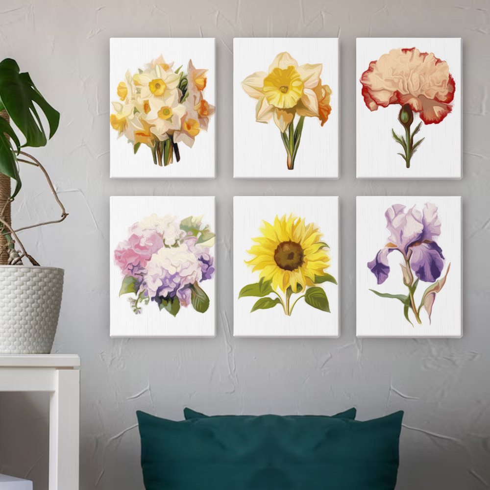 6 Mini Paintings | Flowers Set 2.0