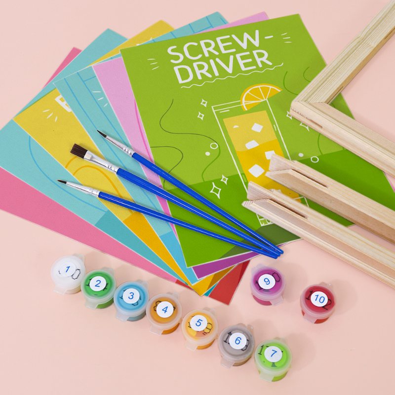 6 Mini Paintings | Paint & Pour Cocktail Set