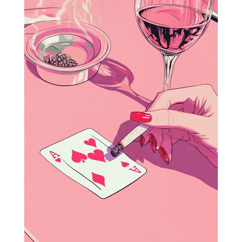 Pink Poker Table | Paint by Numbers