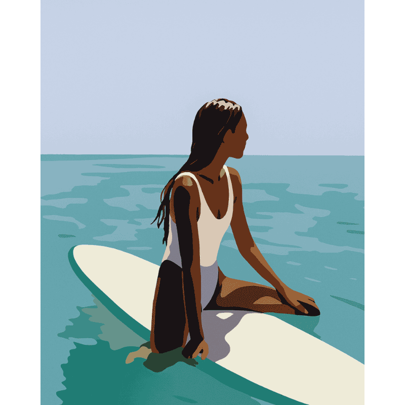 Lady on the Surfboard | Paint by Numbers