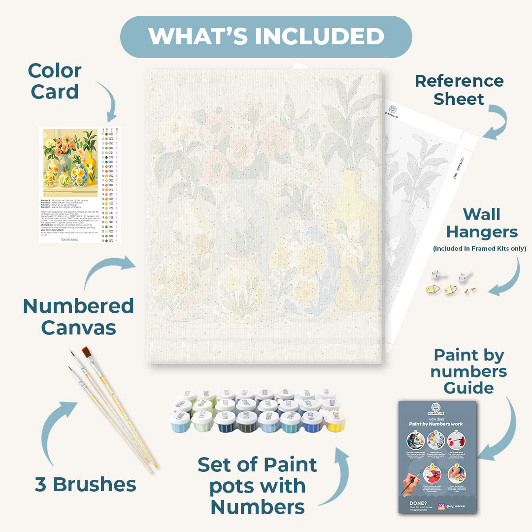Flowers in Painted Vases | Paint by Numbers