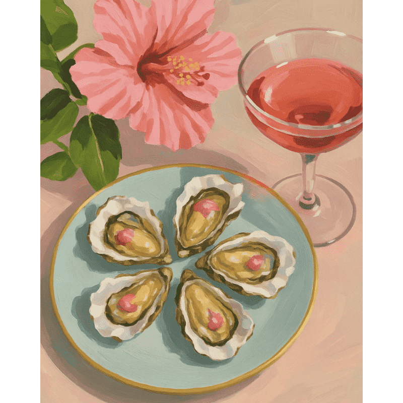 Oysters & Rosé | Paint by Numbers