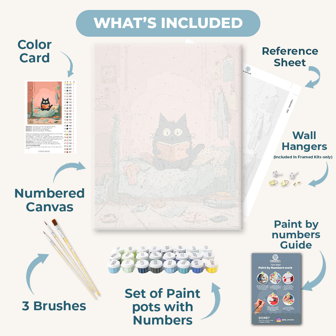 The Black Cat in the Bedroom | Paint by Numbers