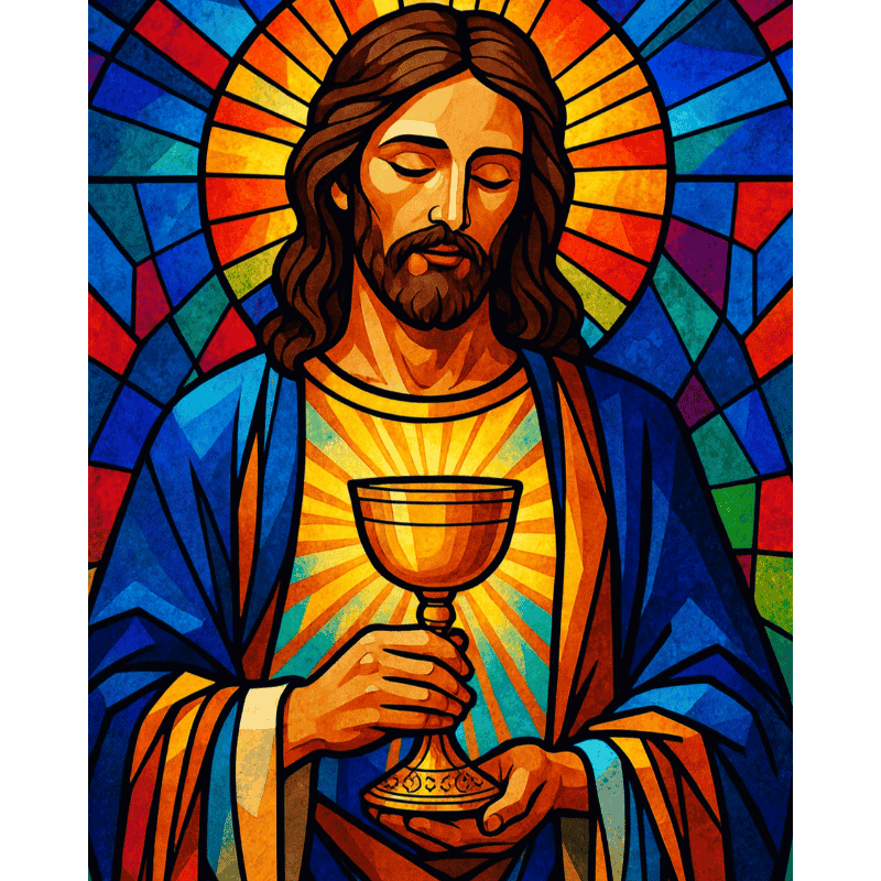 Stained Glass Jesus | Paint by Numbers