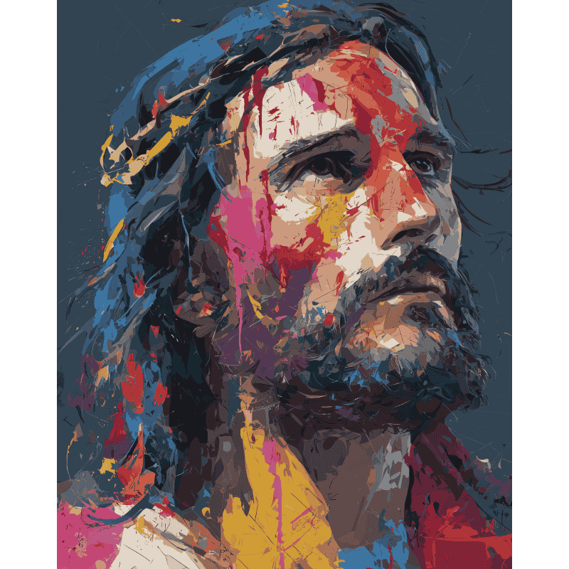 Abstract Jesus | Paint by Numbers