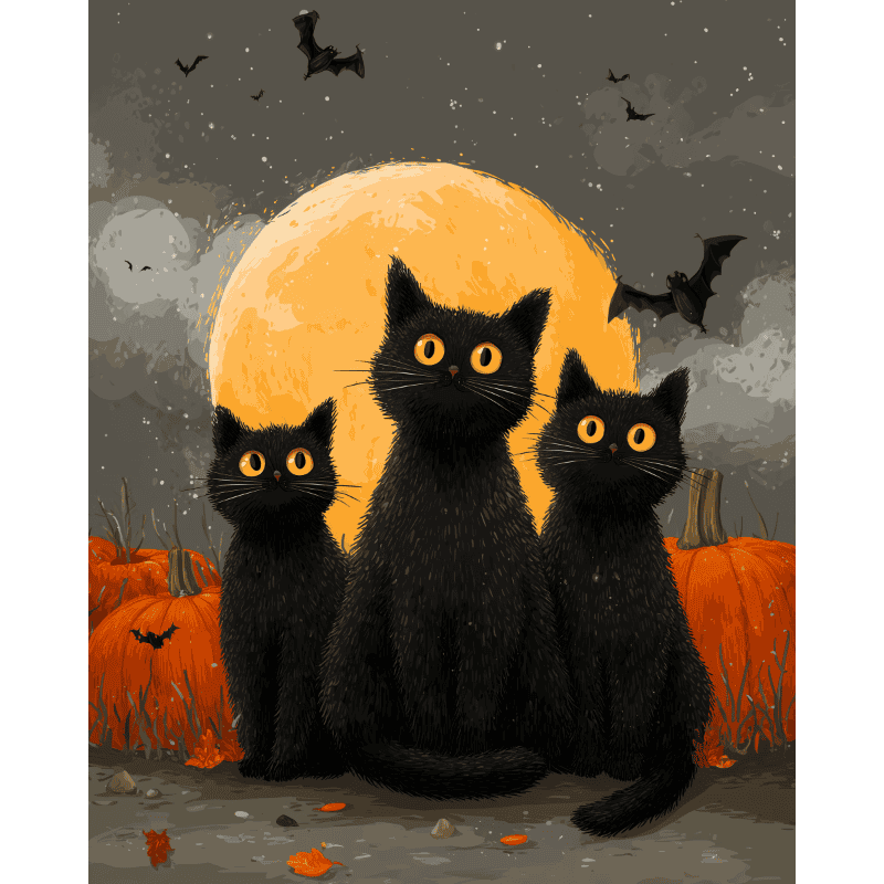 Black Trio | Paint by Numbers