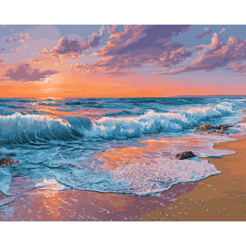 Pink Sunset | Paint by Numbers
