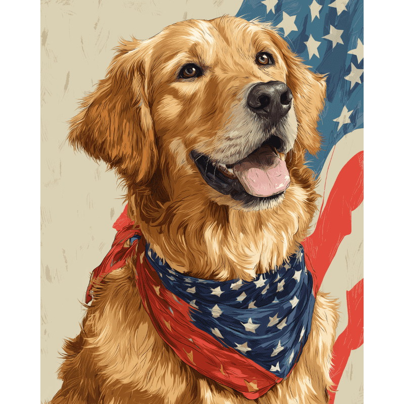 Patriotic Dog | Paint by Numbers