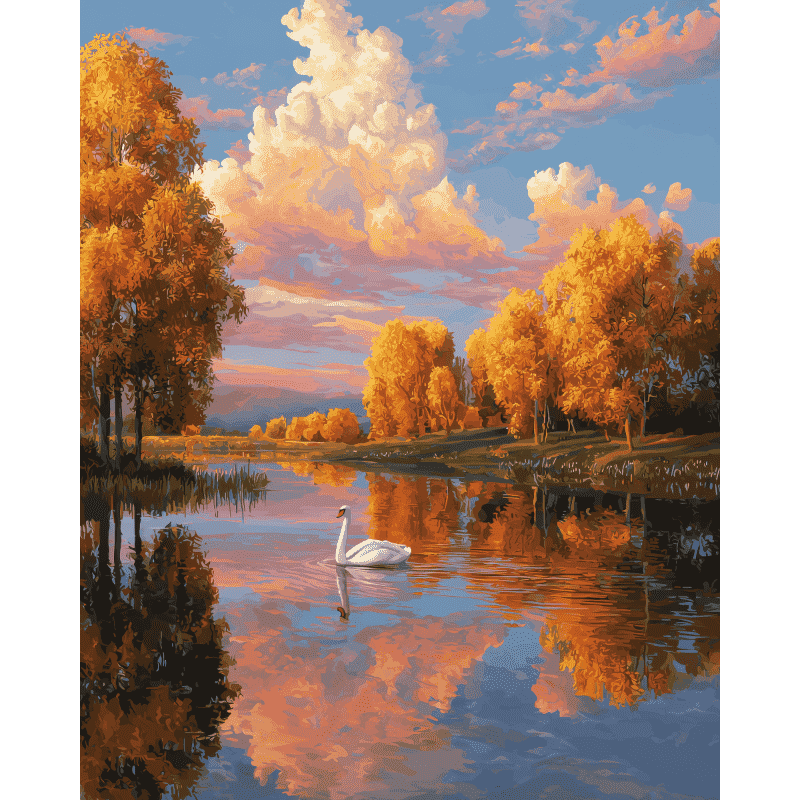 Gliding Swan | Paint by Numbers