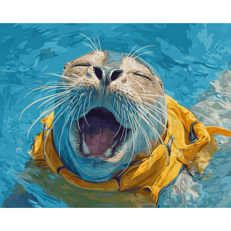 Yawning Seal | Paint by Numbers