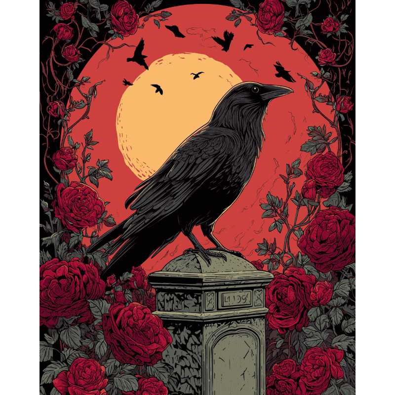 Roses and Ravens | Paint by Numbers