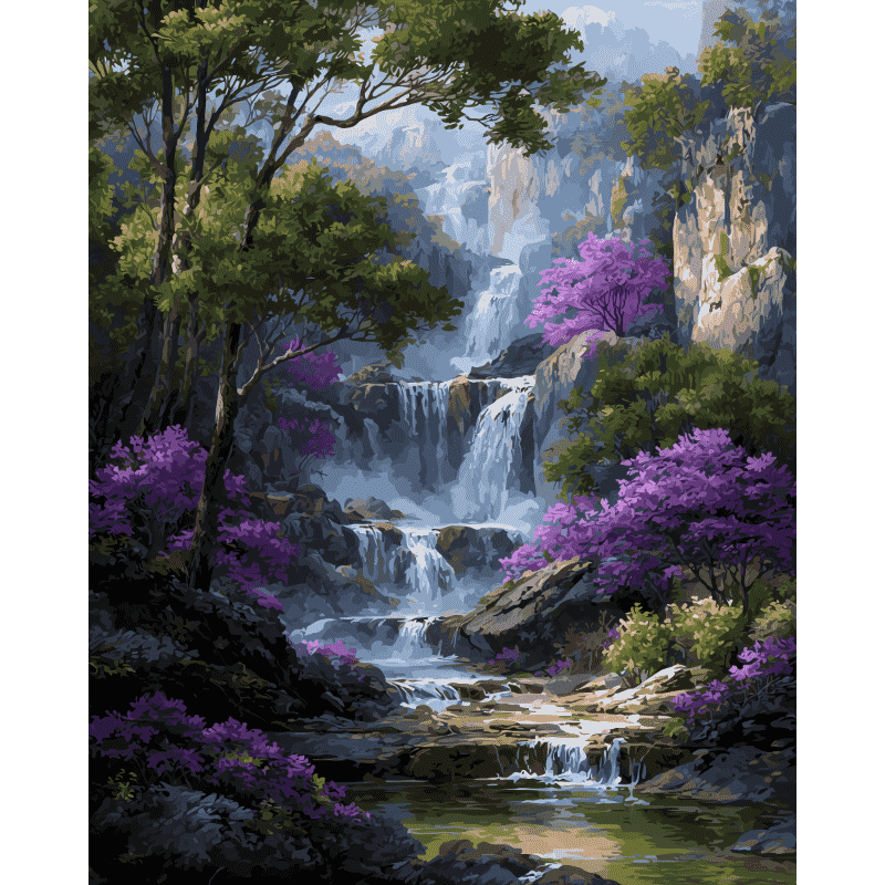 Purple Waterfall | Paint by Numbers