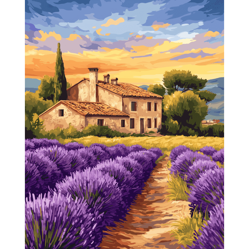 Lavender Field in France | Paint by Numbers
