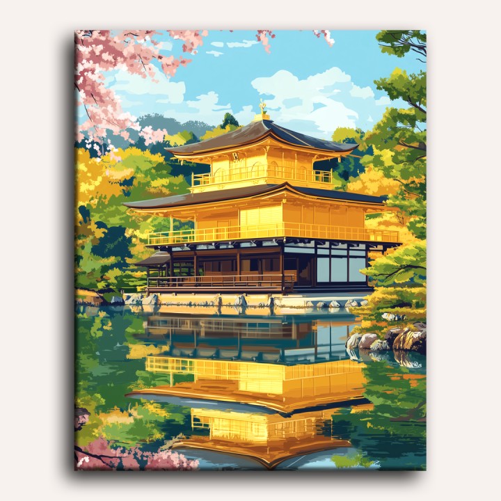 Kinkaku-Ji Temple in Kyoto | Paint by Numbers