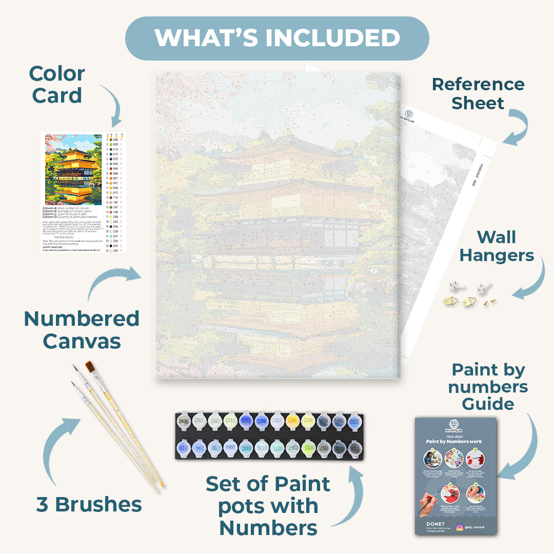 Kinkaku-Ji Temple in Kyoto | Paint by Numbers