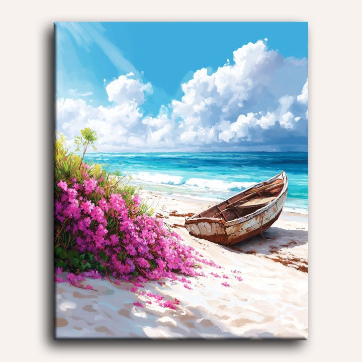 Rusty Boat at the Beach | Paint by Numbers