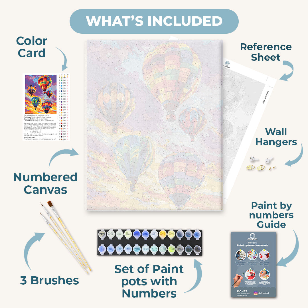 Colorful Air Balloons | Paint by Numbers