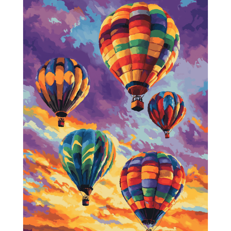 Colorful Air Balloons | Paint by Numbers
