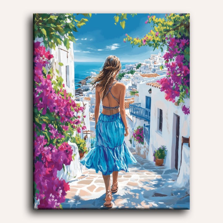 A Walk in Santorini | Paint by Numbers