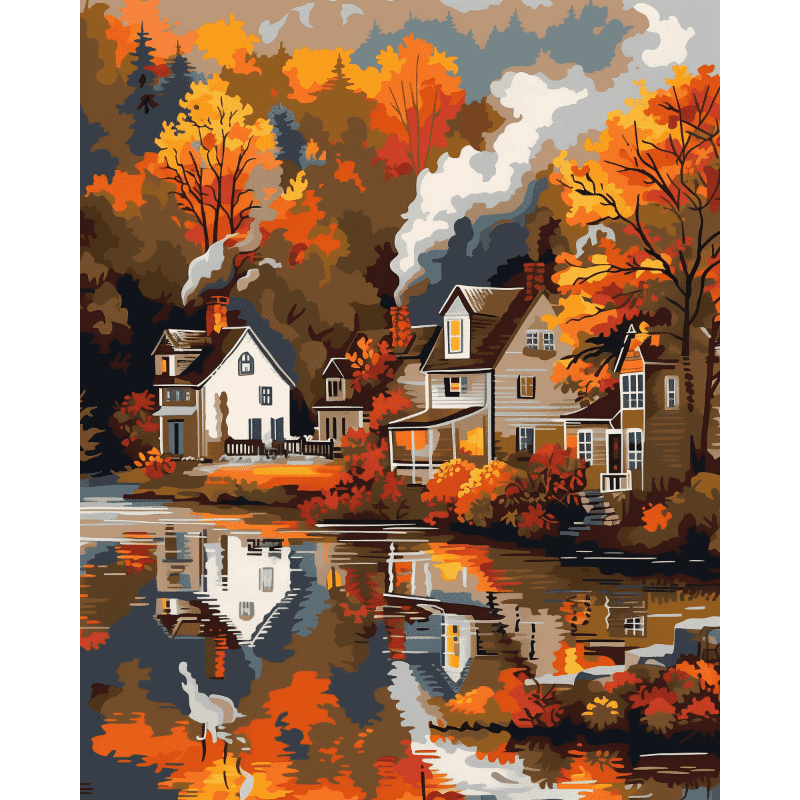 Village in Autumn | Paint by Numbers