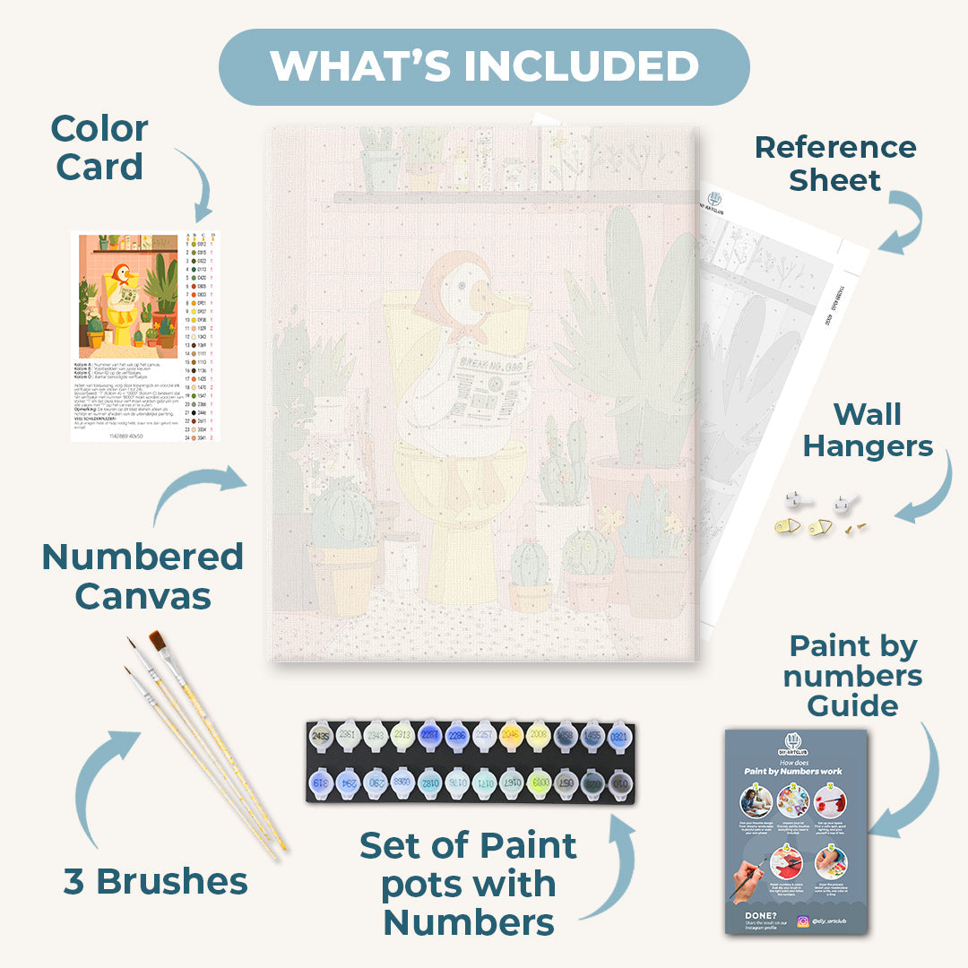 The White Goose on the Toilet | Paint by Numbers