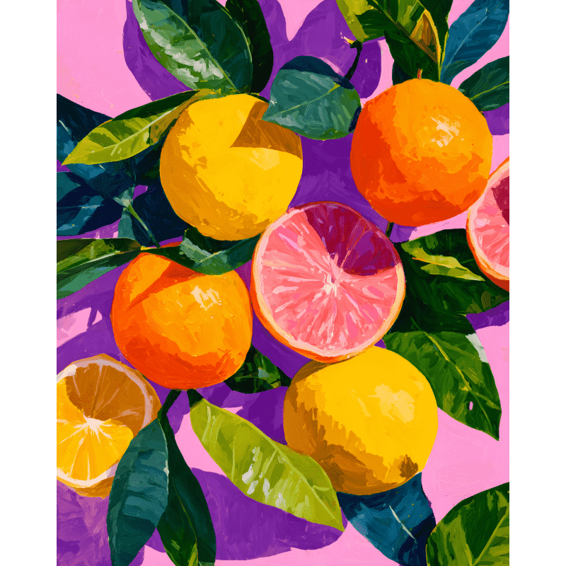 Colorful Citrus Fruits | Paint by Numbers