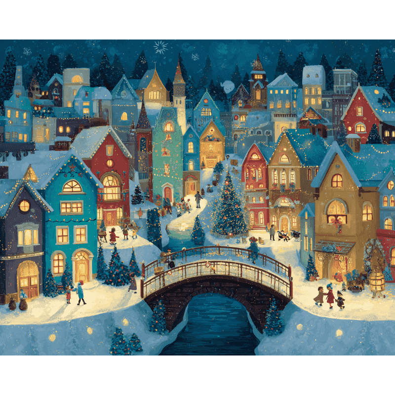 Festive Village | Paint by Numbers