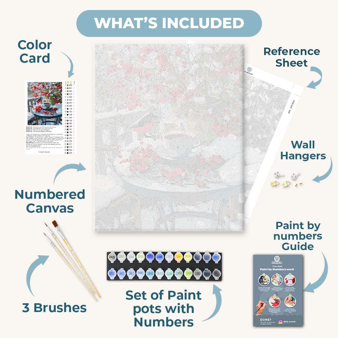 A Snowy Terrace | Paint by Numbers