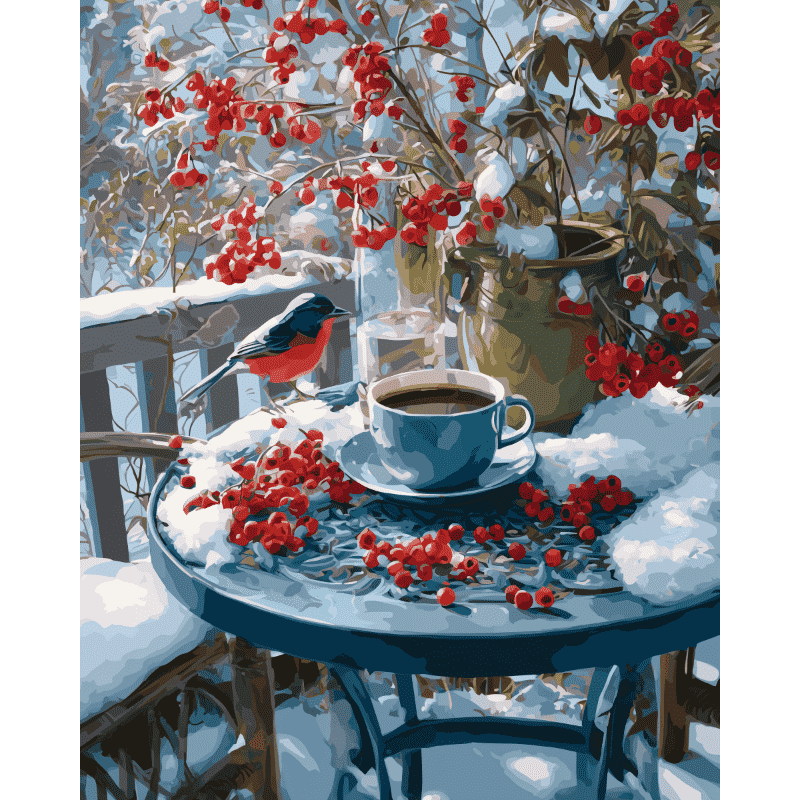 A Snowy Terrace | Paint by Numbers