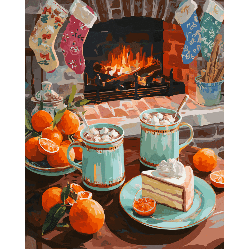 Cozy Christmas Fireplace | Paint by Numbers