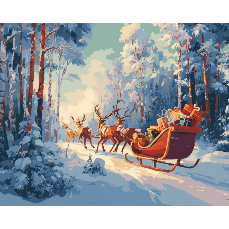 Sleigh with Presents | Paint by Numbers