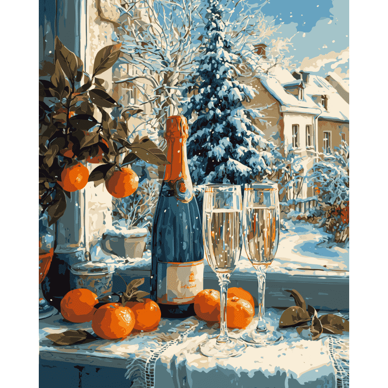 Christmas Champagne | Paint by Numbers