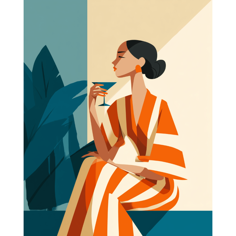 Woman in Orange | Paint by Numbers
