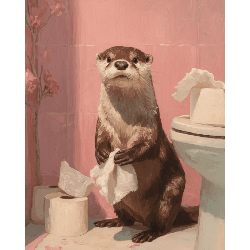 Otter in the Toilet | Paint by Numbers