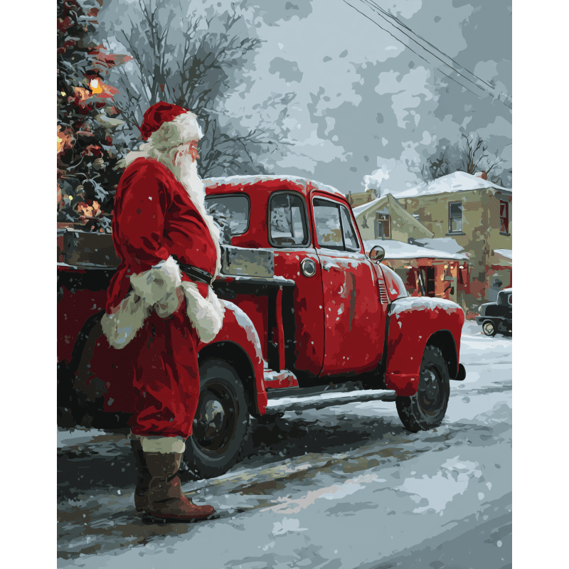 Santa’s Red Ride | Paint by Numbers
