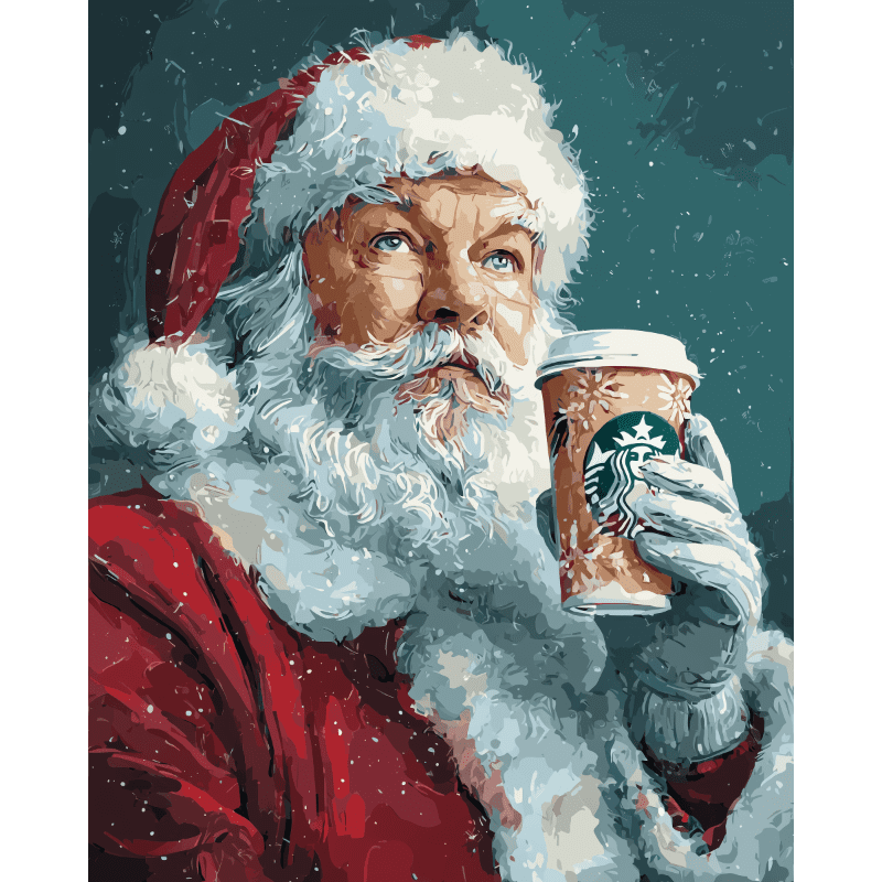 Santa's Latte | Paint by Numbers