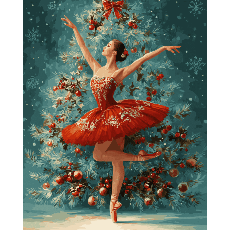Festive Ballerina | Paint by Numbers