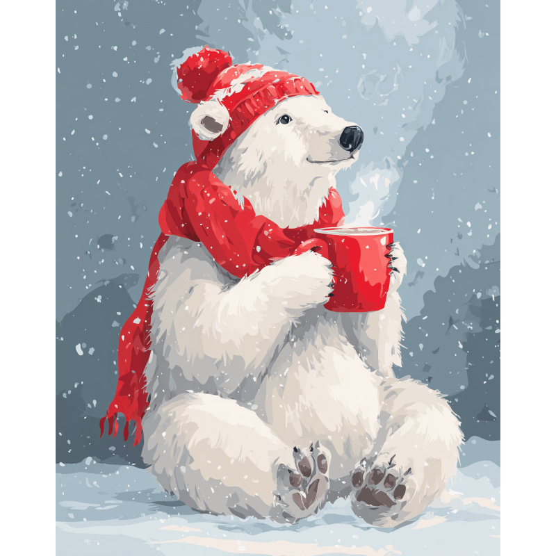 Cute Polar Bear | Paint by Numbers