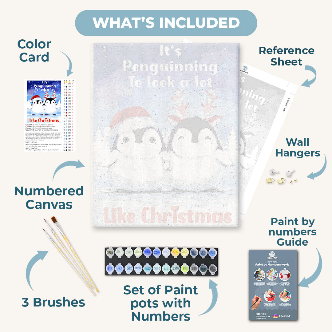 Christmas Penguins Set | Paint by Numbers