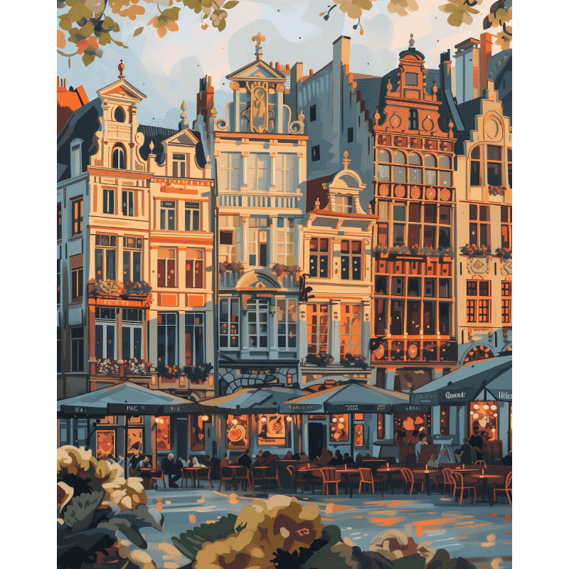 Sunset in Brussel | Paint by Numbers