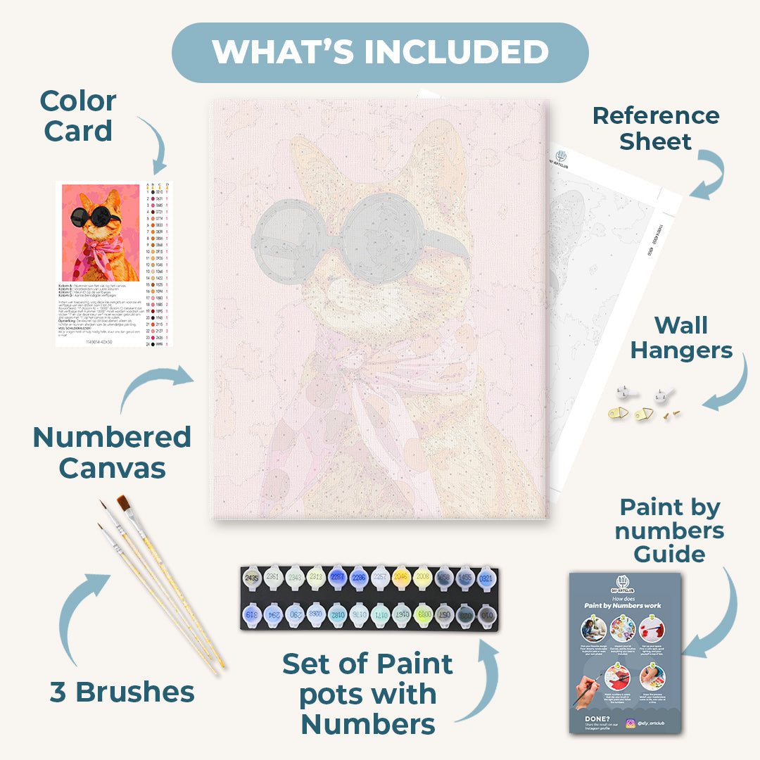 Stylish Ginger Cat | Paint by Numbers