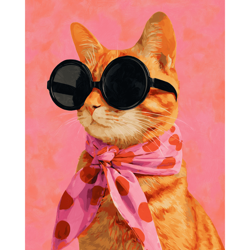 Stylish Ginger Cat | Paint by Numbers