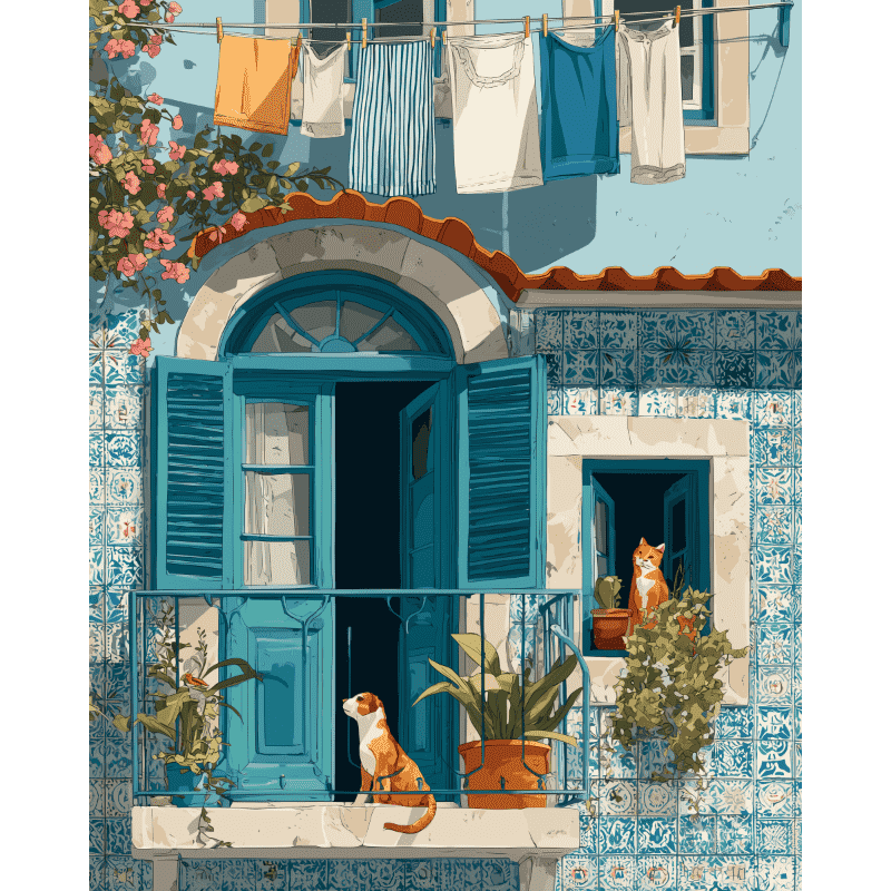 A Mediterranean Balcony | Paint by Numbers